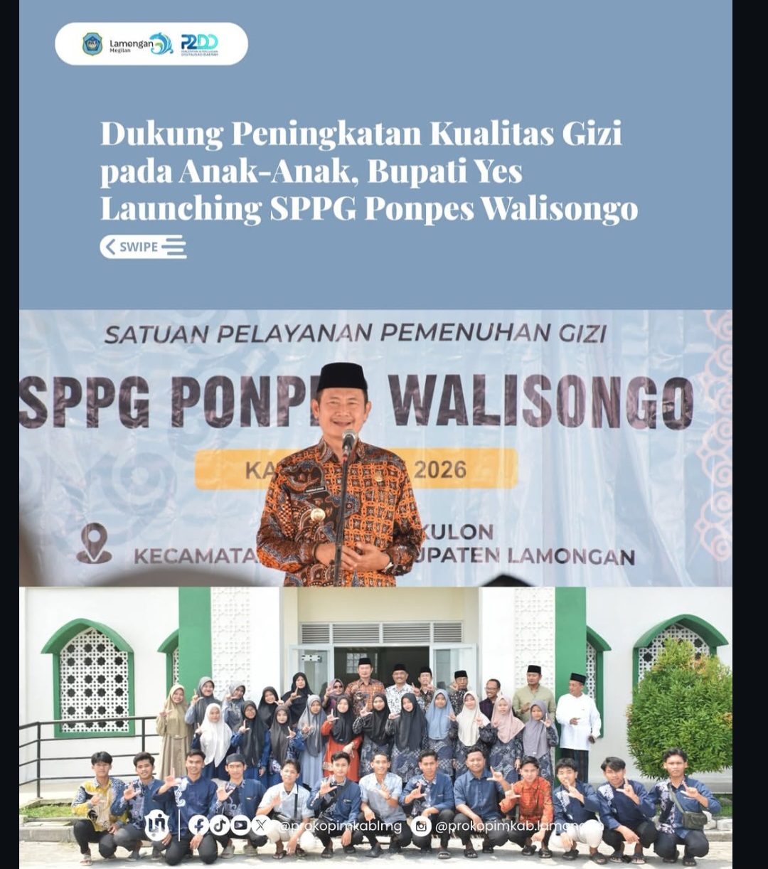 Foto: LAUNCHING SPPG POMPES WALISONGO, YANG MERUPAKAN SPPG KE-169 DI LAMONGAN