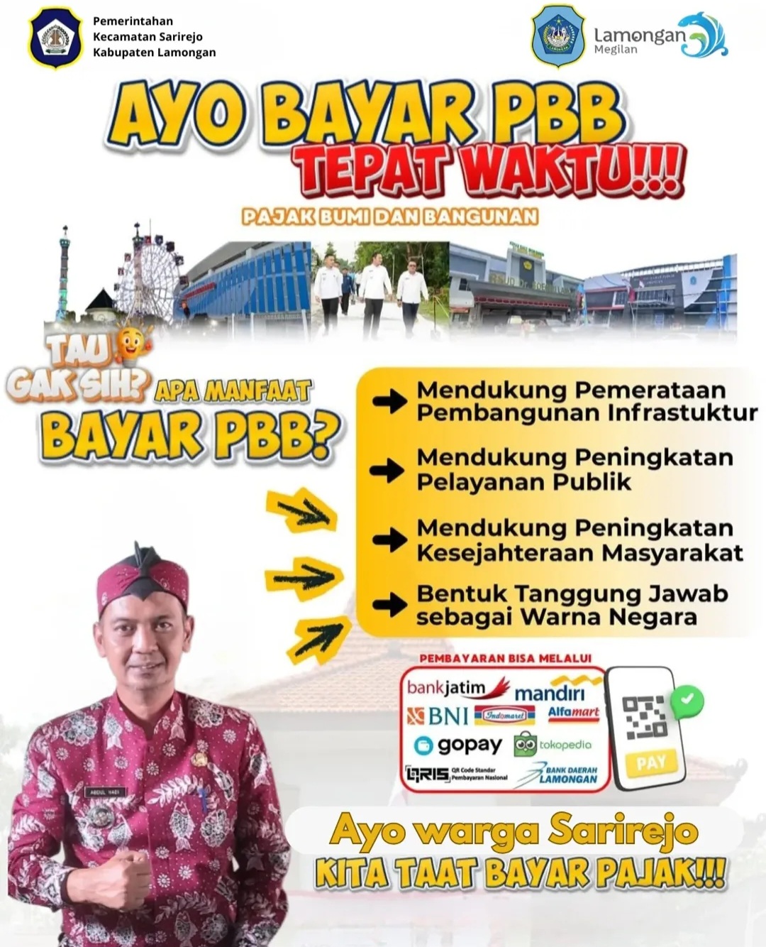 Foto: Ayo warga sarirejo, kita taat bayar pajak tepat waktu