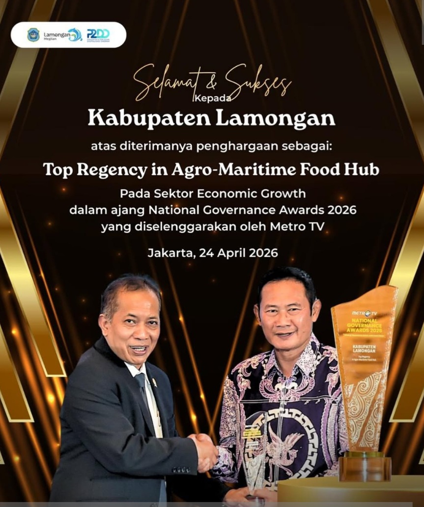 Foto: Raih Penghargaan Tingkat Nasional, Lamongan Jadi Top Regency in Agro-Maritime Food Hub 2026