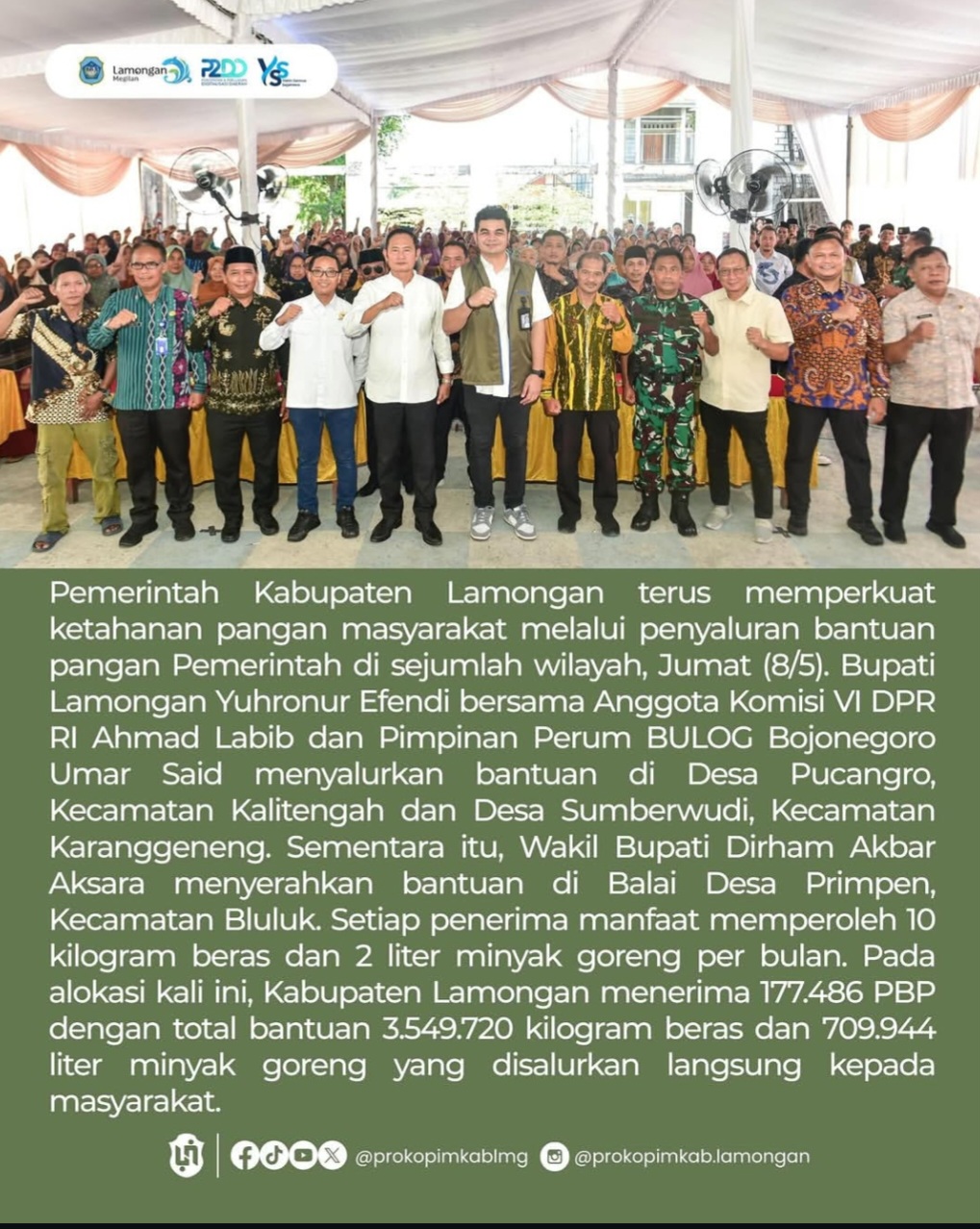 Foto: Pemkab Lamongan salurkan bantuan pangan, perkuat ketahanan pangan di Kabupaten Lamongan