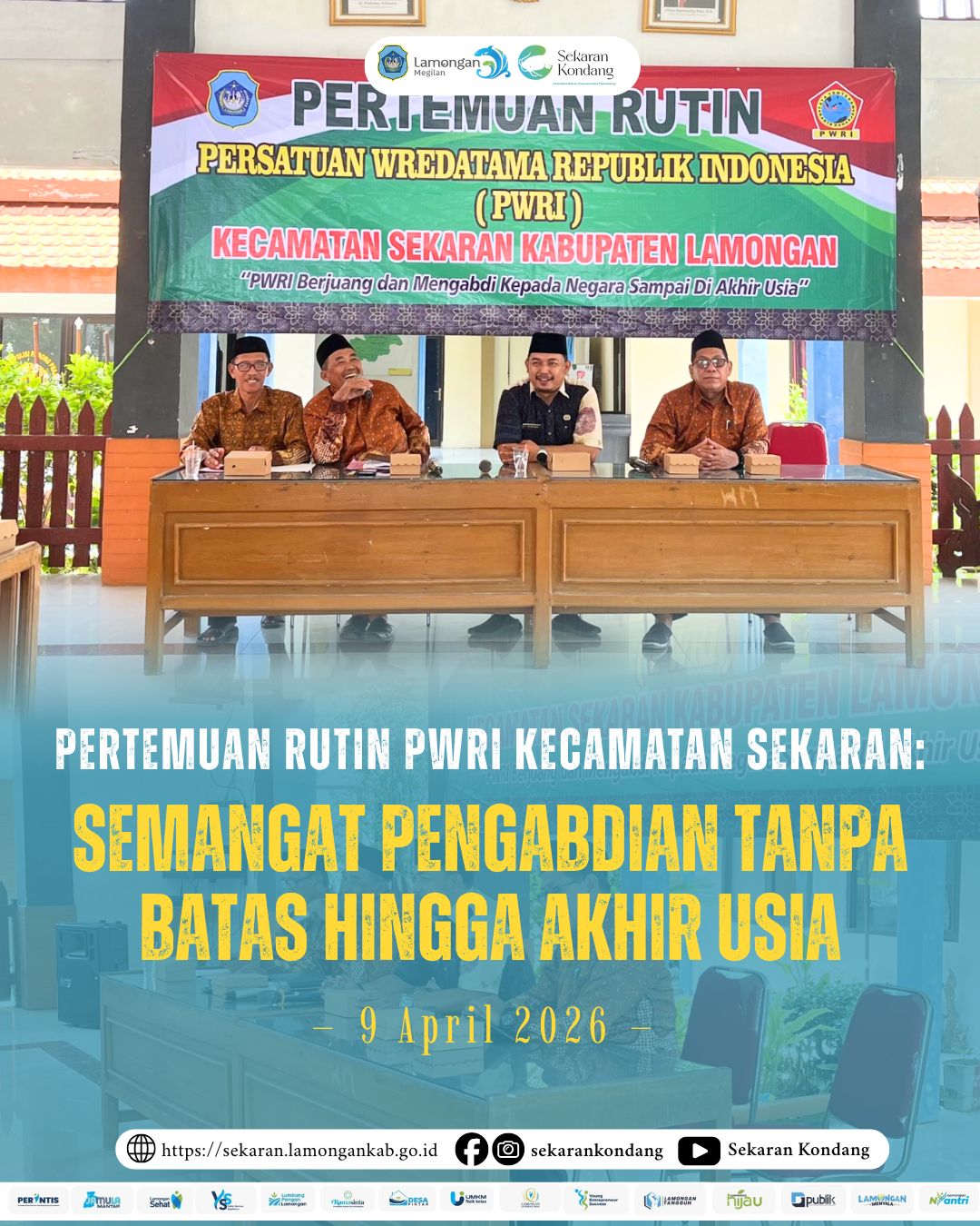 PERTEMUAN RUTIN PWRI KECAMATAN SEKARAN APRIL 2026