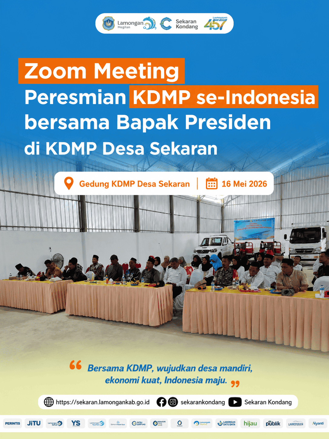 Foto: Zoom Meeting Peresmian KDMP se-Indonesia bersama bapak presiden di KDMP Desa Sekaran