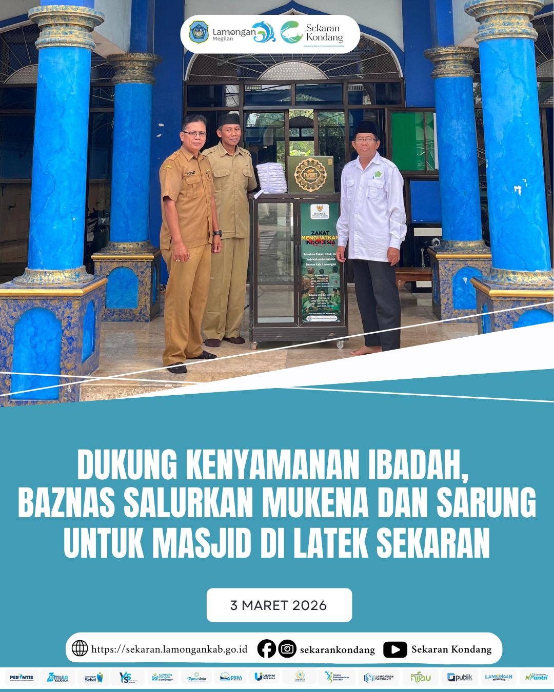 DUKUNG KENYAMANAN IBADAH, BAZNAS SALURKAN MUKENA DAN SARUNG UNTUK MASJID DI DESA LATEK MARET 2026