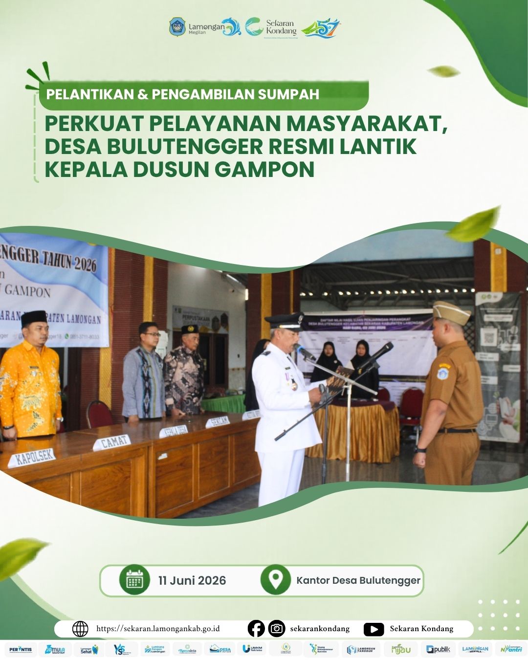 Foto: PELANTIKAN DAN PENGAMBILAN SUMPAH KEPALA DUSUN GAMPON DESA BULUTENGGER JUNI 2026