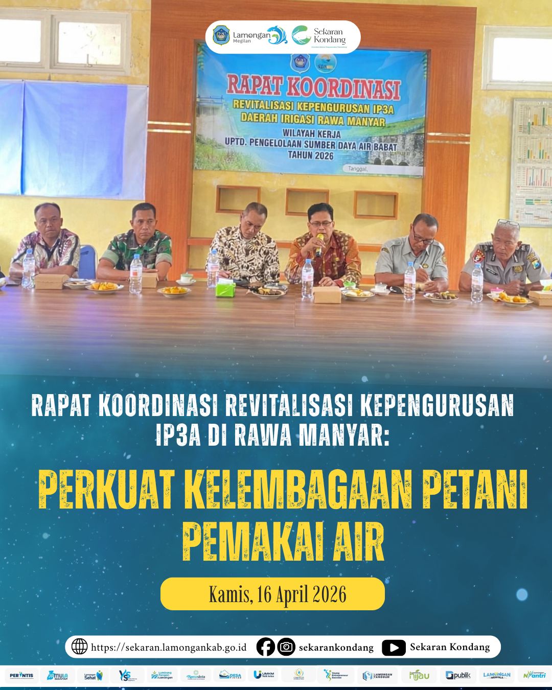 Foto: RAPAT KOORDINASI REVITALISASI KEPENGURUSAN IP3A DAERAH IRIGASI RAWA MANYAR APRIL 2026