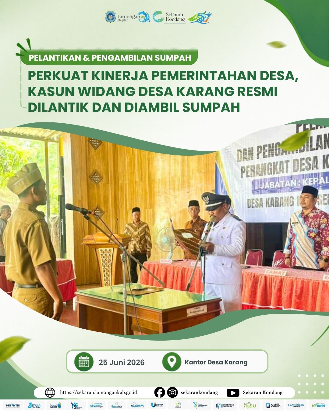 Foto: PELANTIKAN DAN PENGAMBILAN SUMPAH KASUN WIDANG DESA KARANG