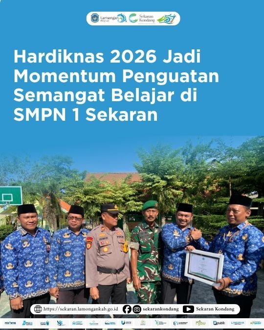 Foto: Hardiknas 2026 Jadi Momentum Penguatan Semangat Belajar di SMPN 1 Sekaran