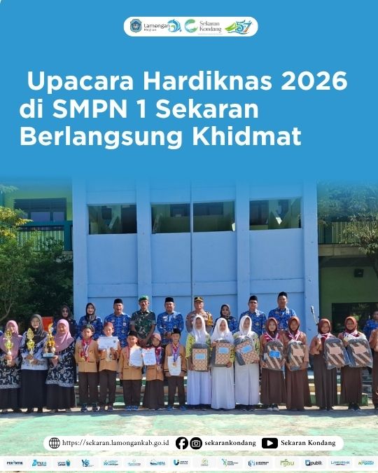 Foto: Upacara Hardiknas 2026 di SMPN 1 Sekaran Berlangsung Khidmat