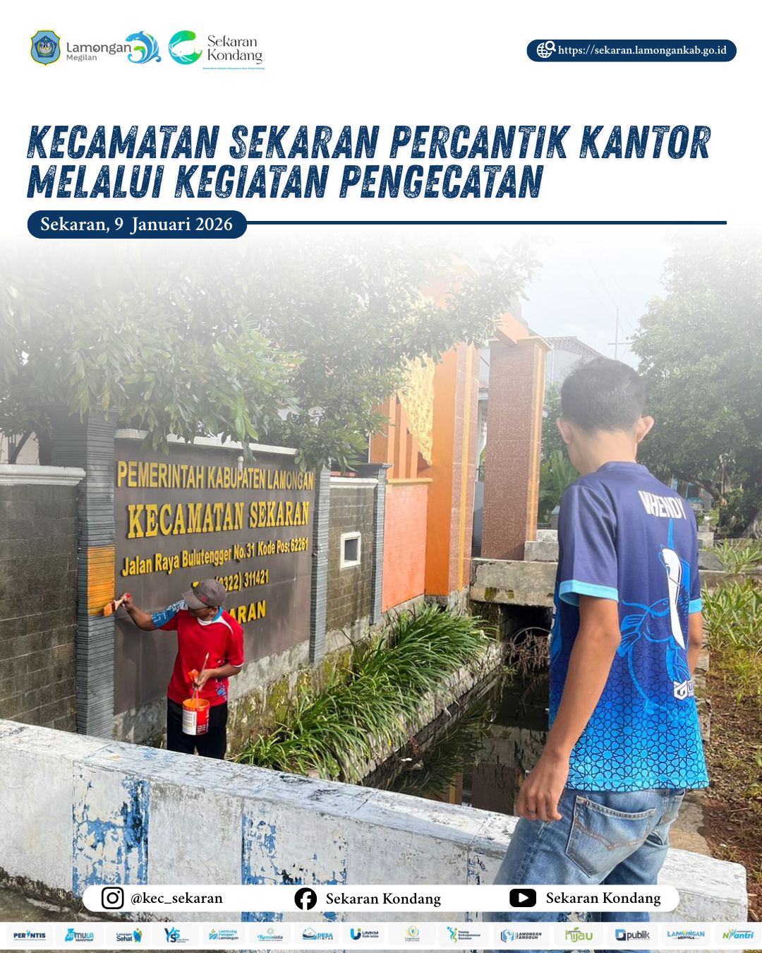 KECAMATAN SEKARAN PERCANTIK KANTOR MELALUI KEGIATAN PENGECATAN 9 JANUARI 2026