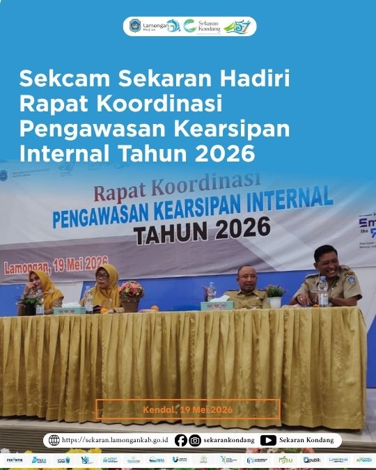 Foto: Sekcam Sekaran Hadiri Rapat Koordinasi Pengawasan Kearsipan Internal Tahun 2026