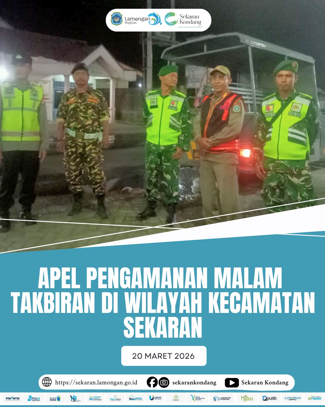 Foto: APEL PENGAMANAN MALAM TAKBIRAN DI WILAYAH KECAMATAN SEKARAN MARET 2026