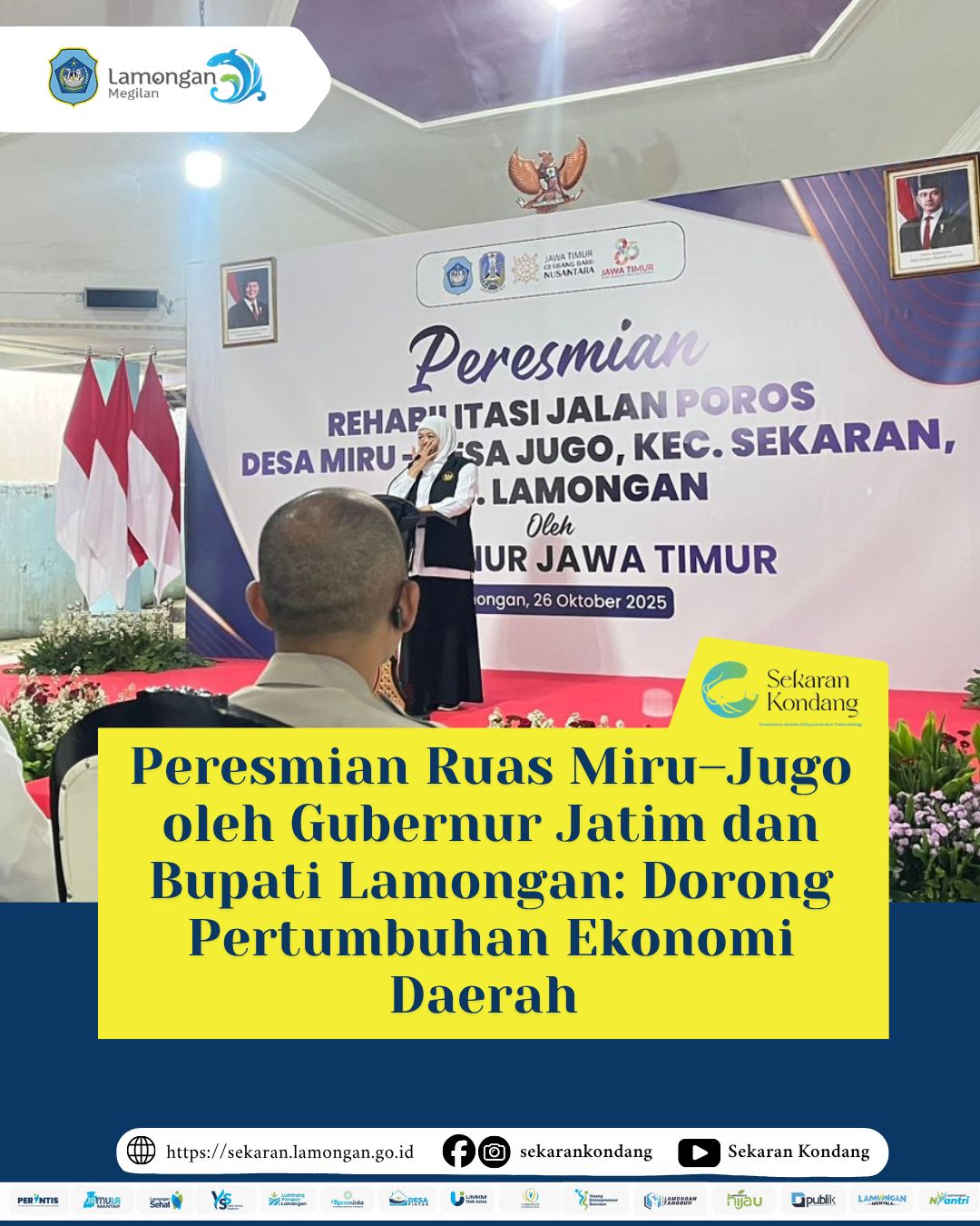 Foto: PERESMIAN RUAS MIRU-JUGO OLEH GUBERNUR JATIM DAN BUPATI LAMONGAN: DORONG PERTUMBUHAN EKONOMI DAERAH