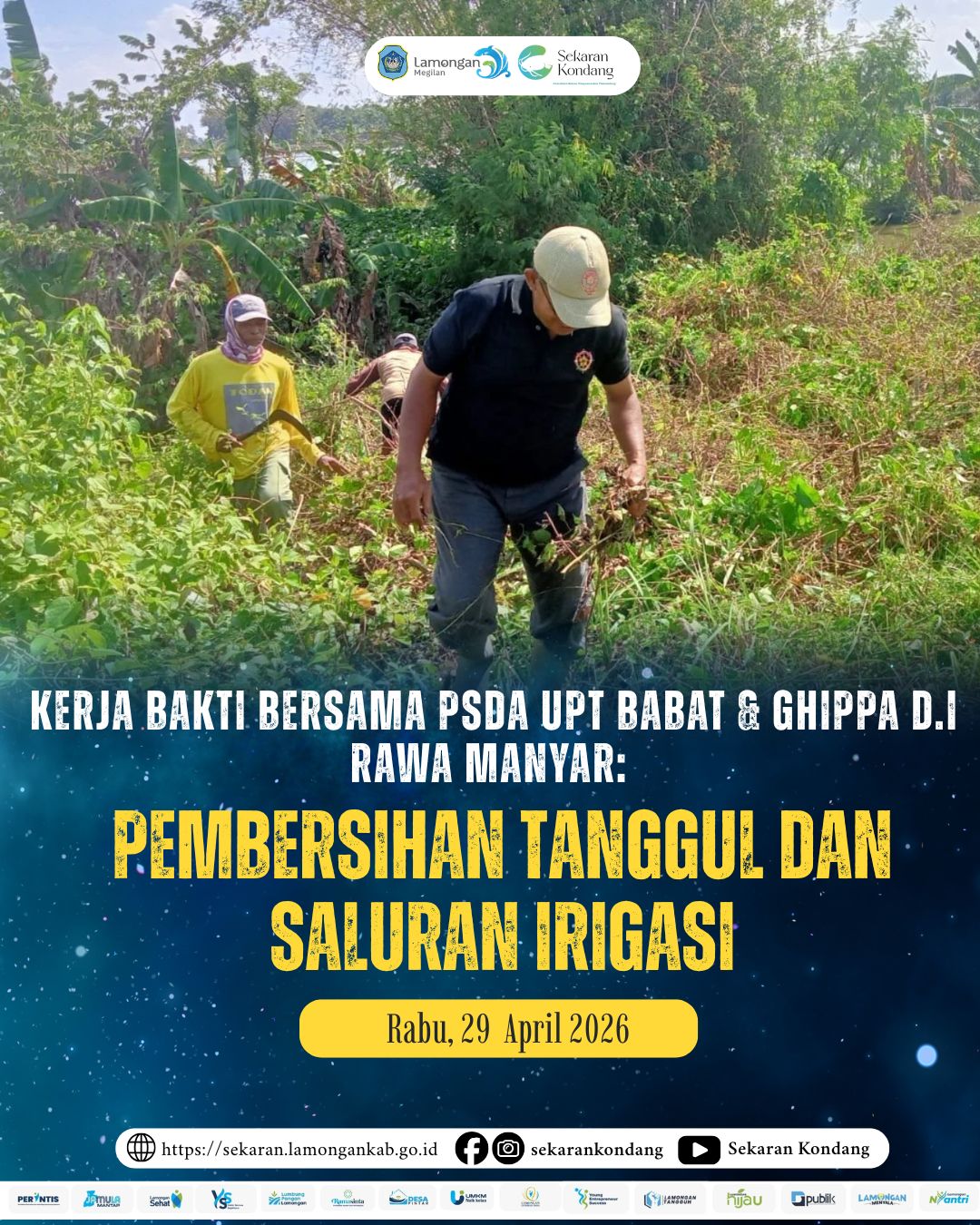 Foto: KERJA BAKTI BERSAMA PSDA UPT BABAT DAN GHIPPA D.I RAWA MANYAR APRIL 2026