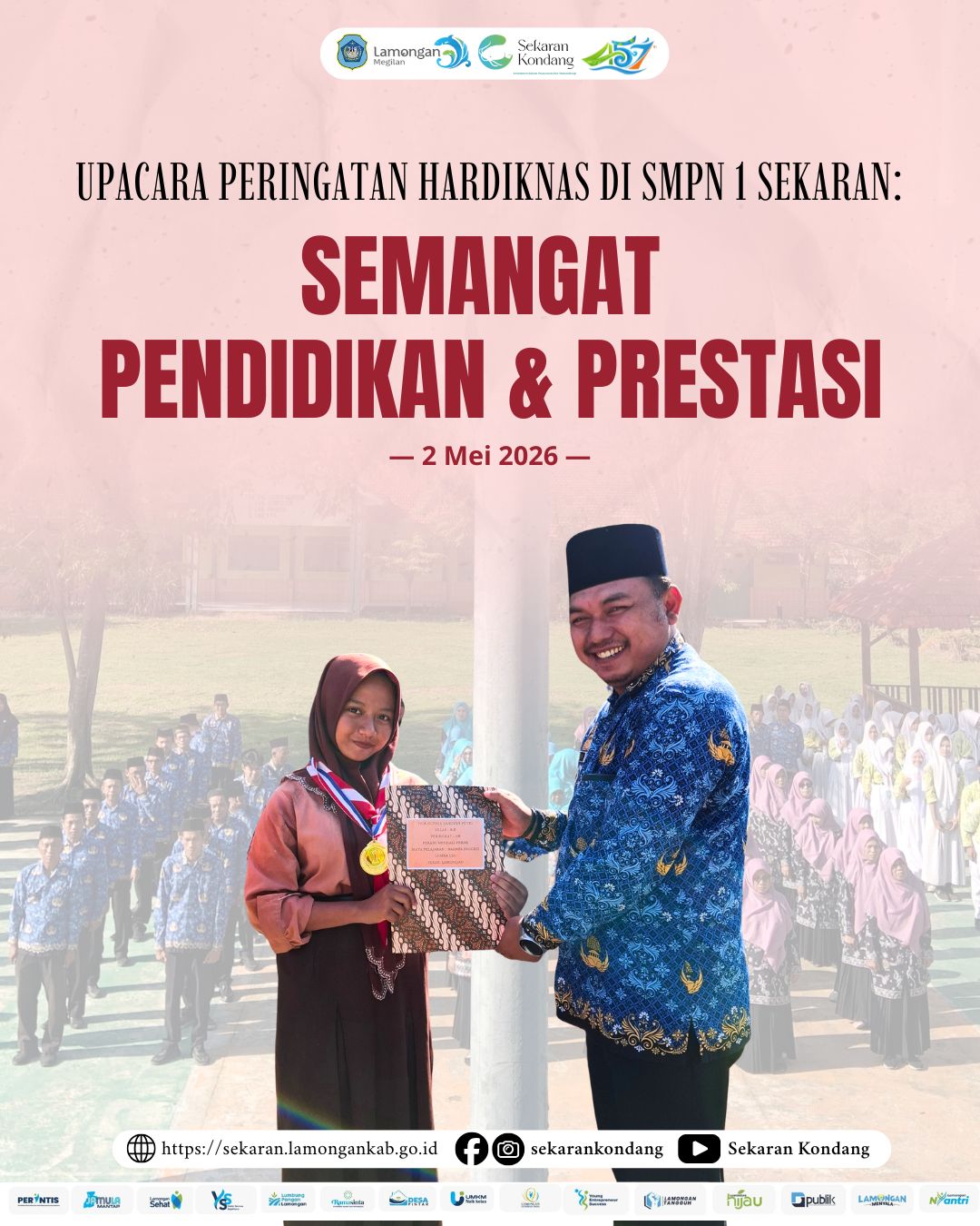 Foto: UPACARA PERINGATAN HARDIKNAS DI SMPN 1 SEKARAN