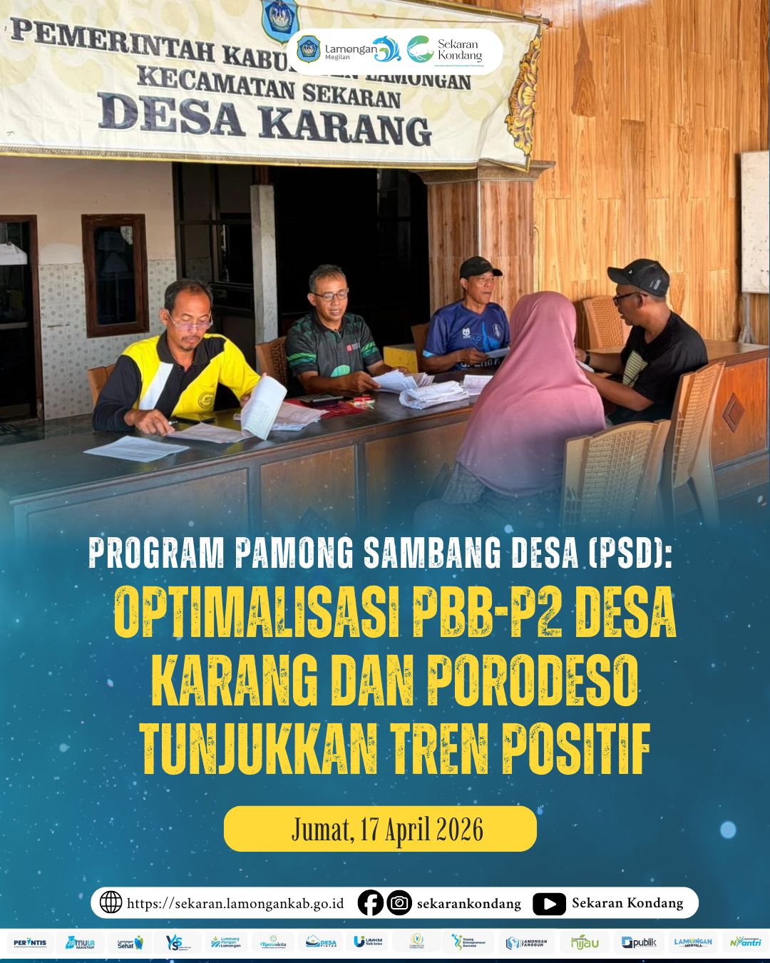 Foto: PROGRAM PAMONG SAMBANG DESA OPTIMALISASI PBB P-2 DESA KARANG DAN DESA PORODESO APRIL 2026
