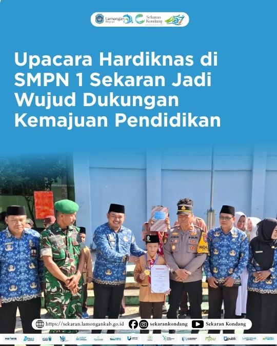 Foto: Upacara Hardiknas di SMPN 1 Sekaran Jadi Wujud Dukungan Kemajuan Pendidikan