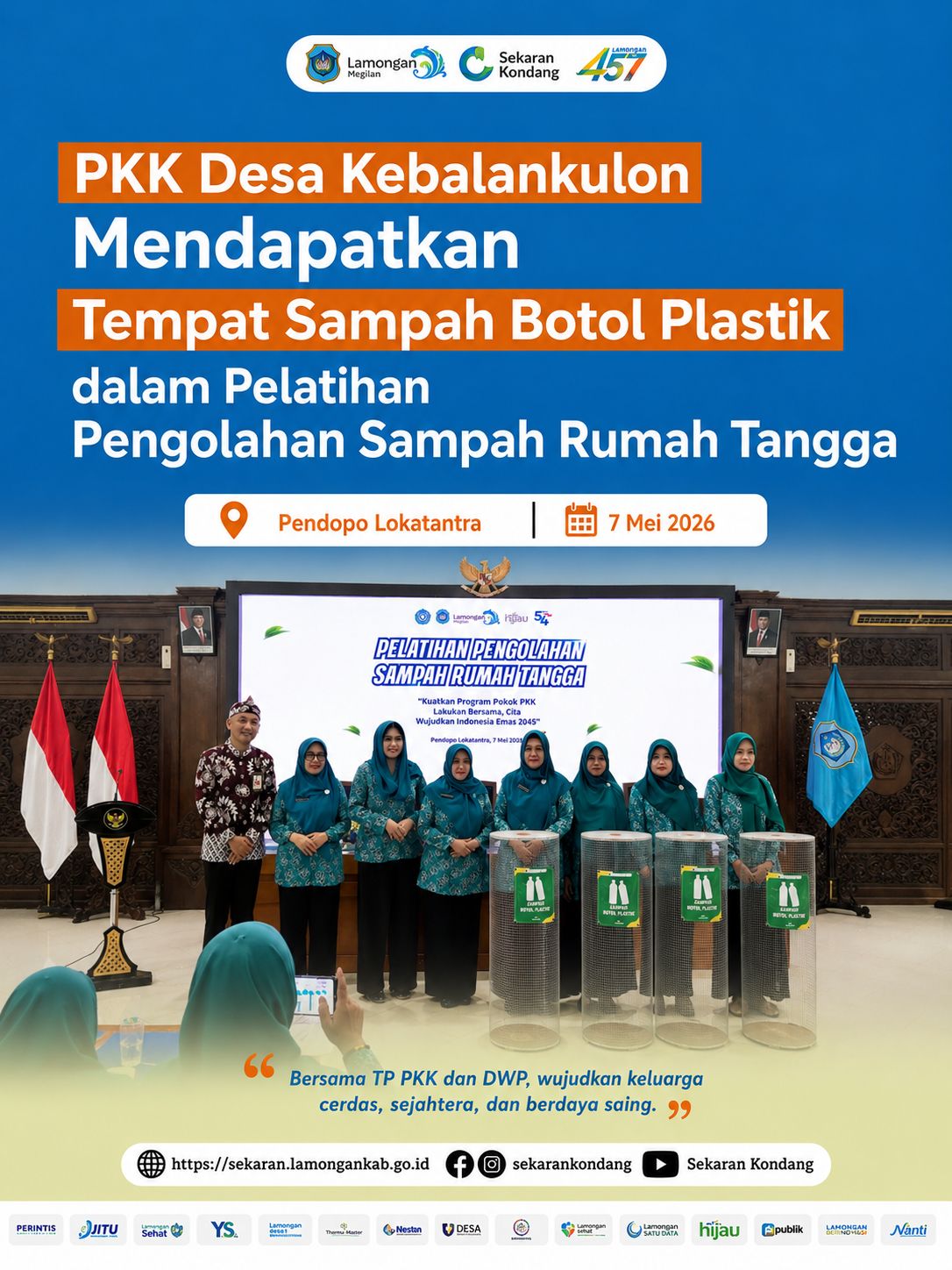 Foto: PKK DESA KEBALANKULON MENDAPATAN TEMPAT SAMPAH BOTOL PLASTIK SAAT PELATIHAN SAMPAH RUMAH TANGGA