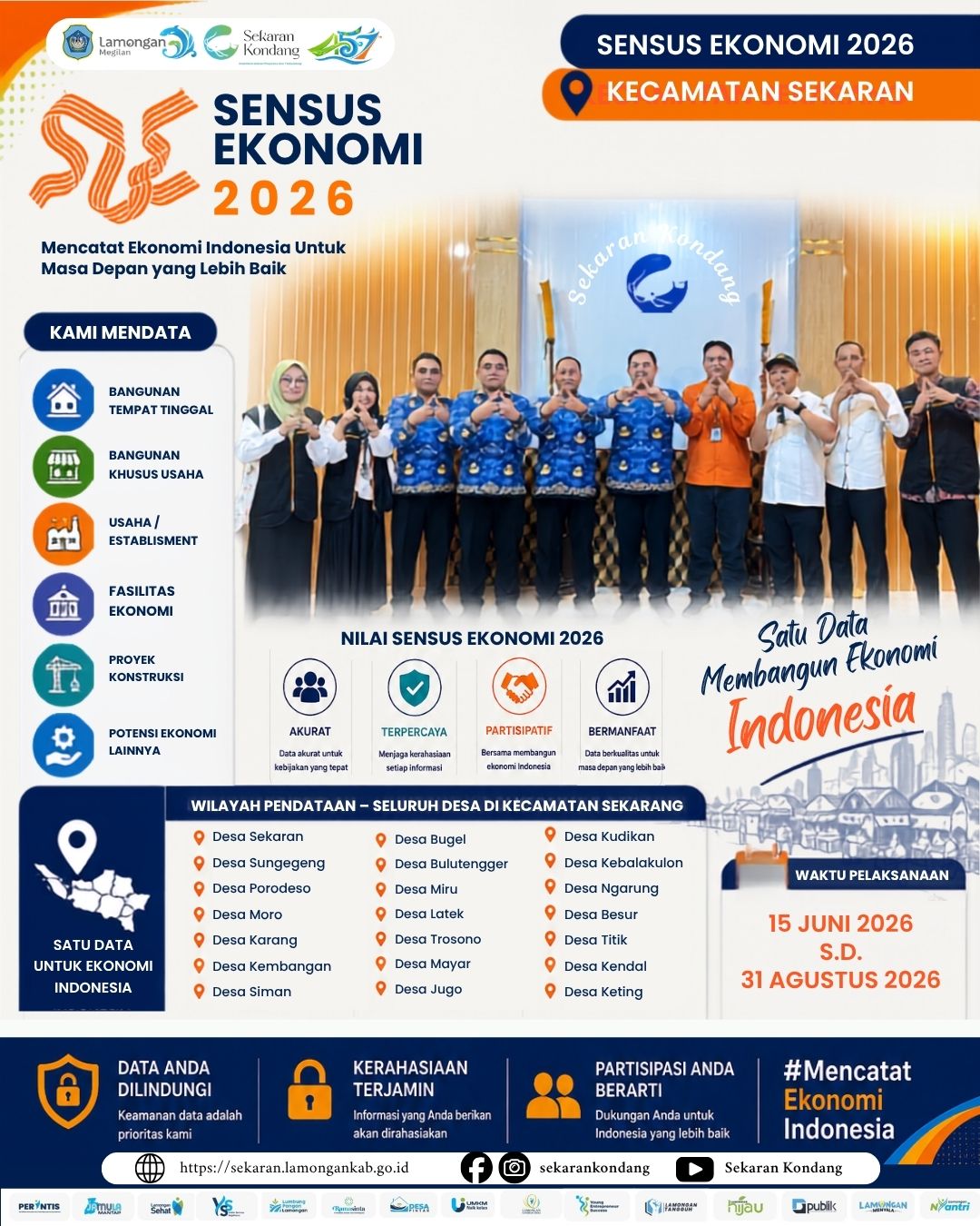 Foto: HALO WARGA KECAMATAN SEKARAN, SENSUS EKONOMI 2026 SEGERA HADIR!