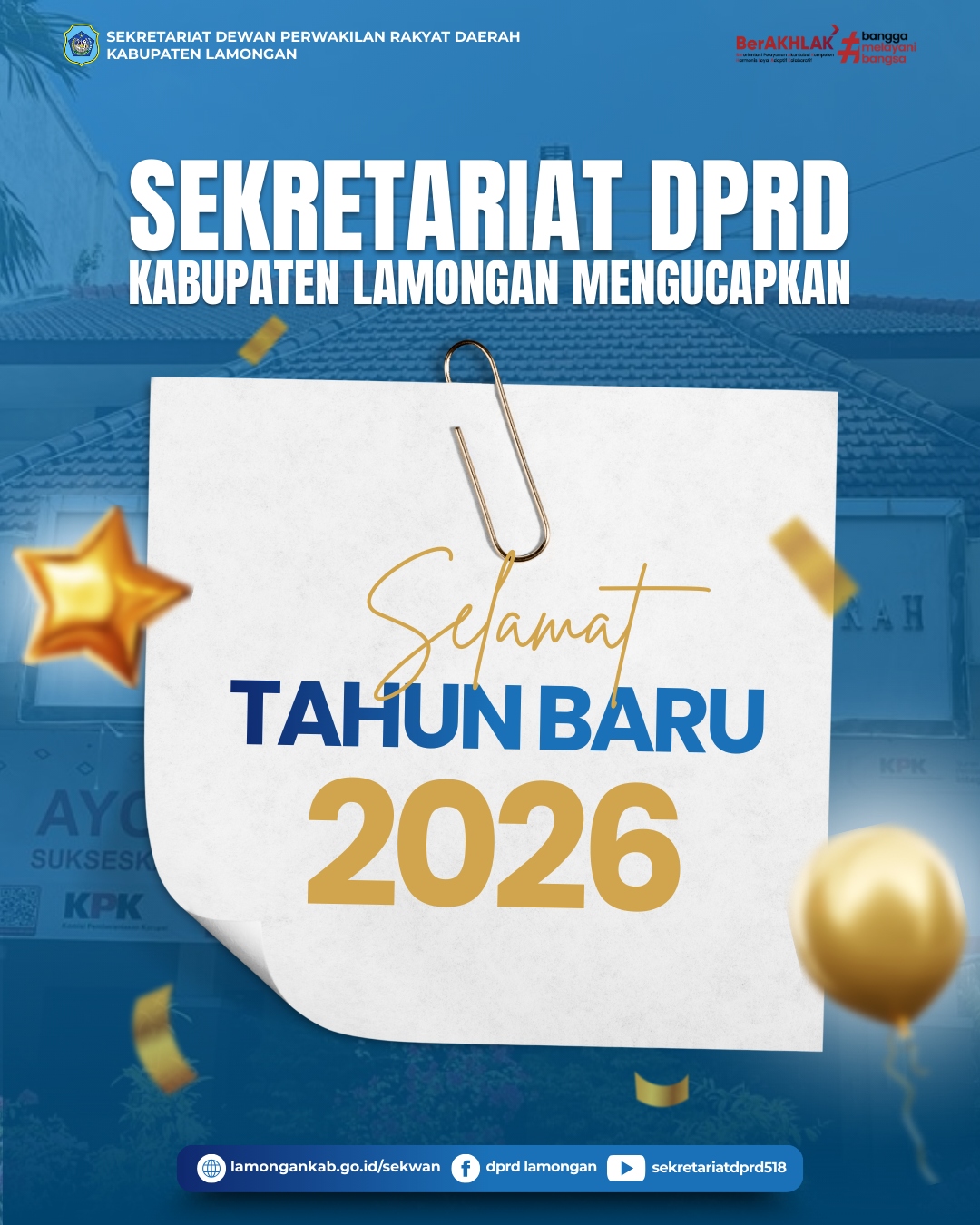 Foto: SEKRETARIAT DPRD KABUPATEN LAMONGAN SAMPAIKAN UCAPAN SELAMAT TAHUN BARU 2026