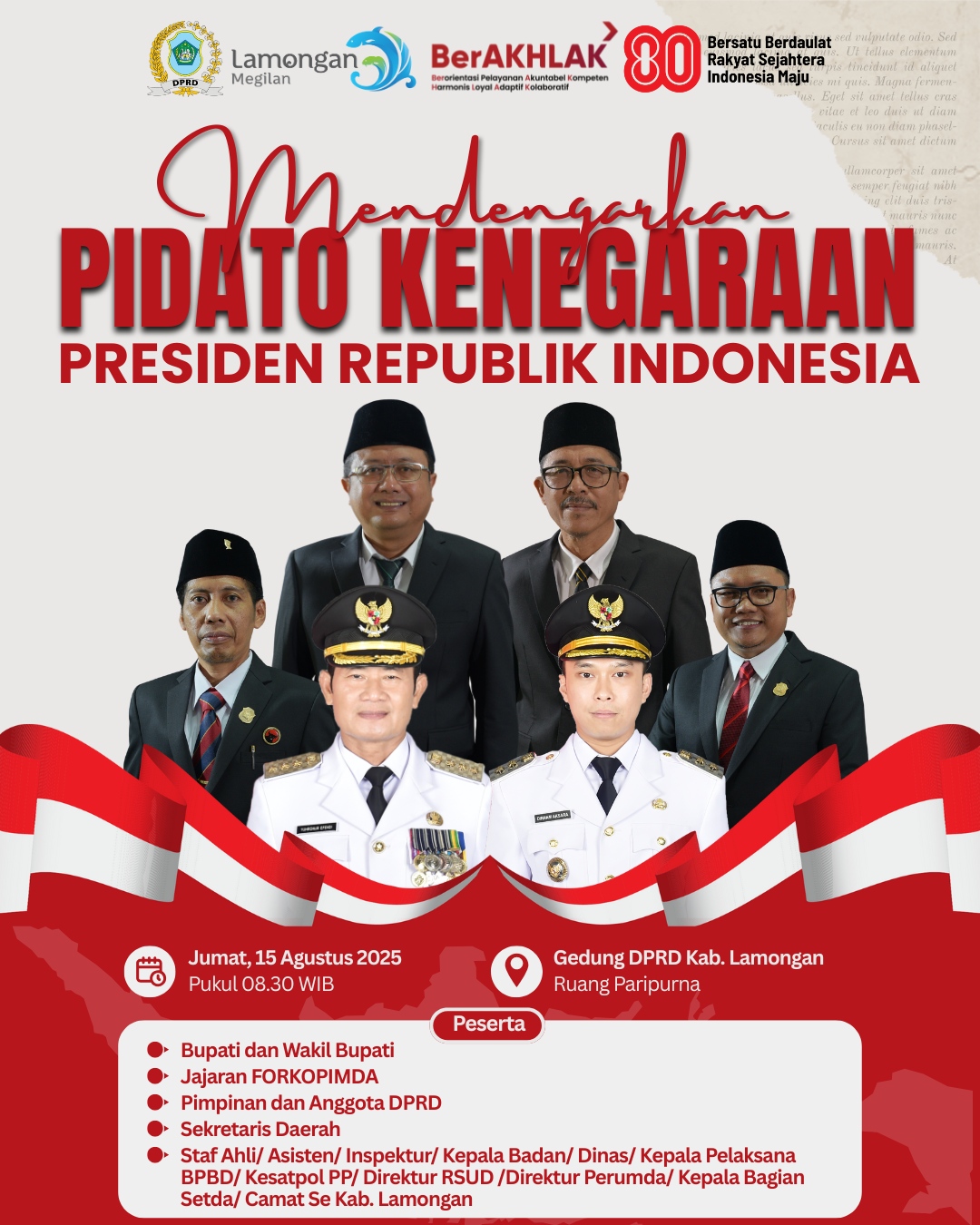 Foto: AGENDA RAPAT PARIPURNA MENDENGARKAN PIDATO KENEGARAAN PRESIDEN REPUBLIK INDONESIA MEMPERINGATI HUT KE-80 REPUBLIK INDONESIA TAHUN 2025