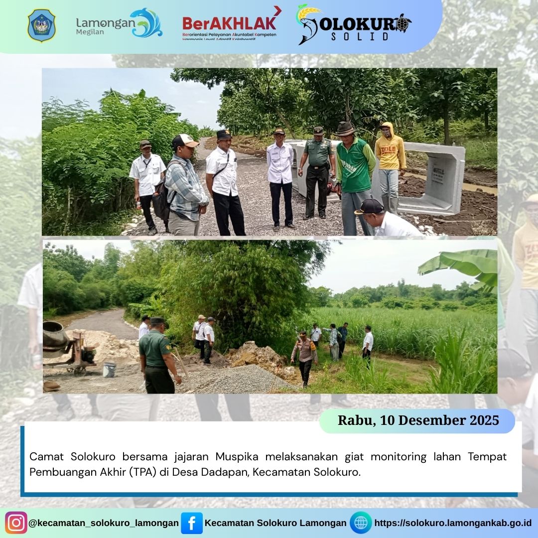 Foto: GIAT MONITORING LAHAN TPA DESA DADAPAN KECAMATAN SOLOKURO