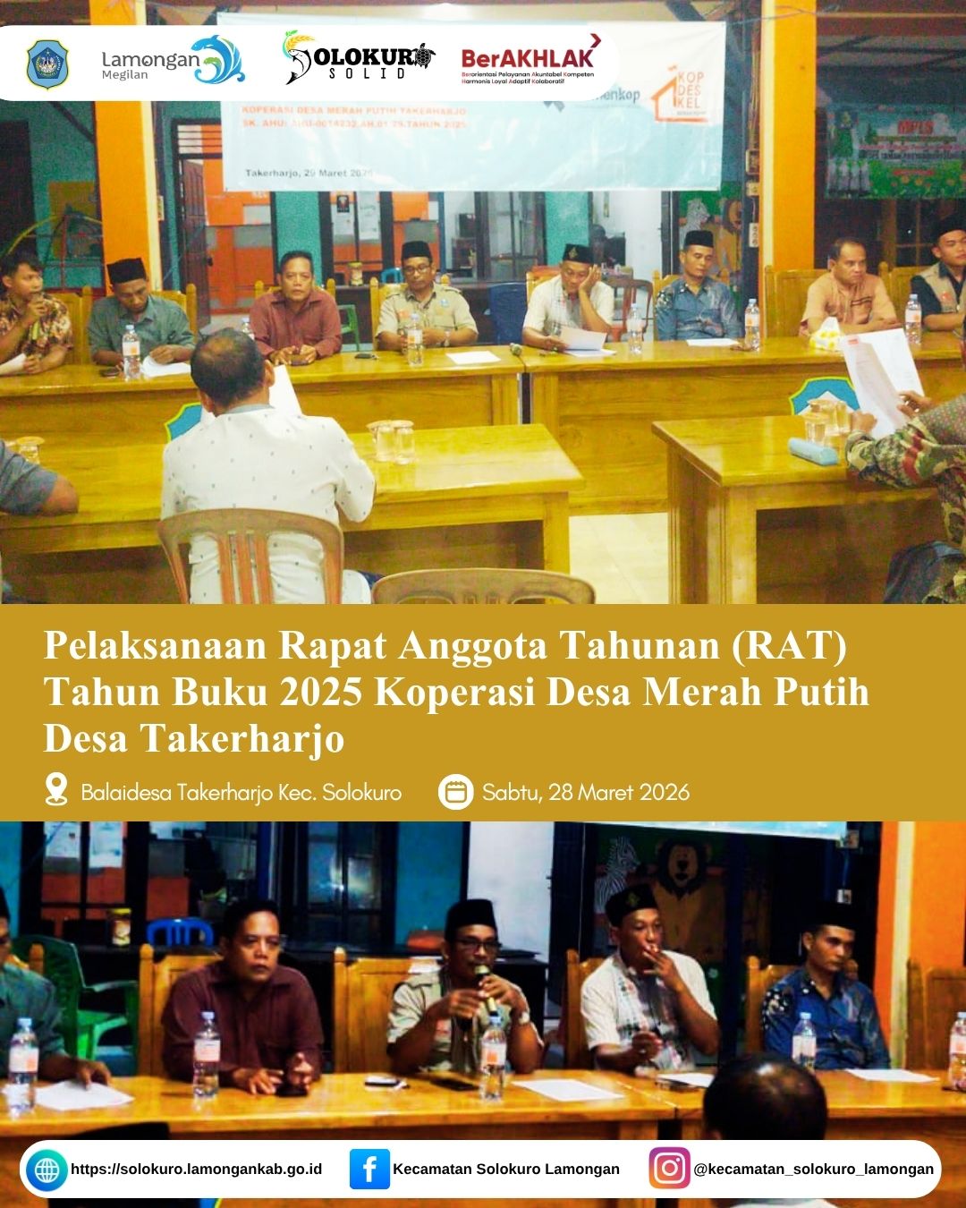 Foto: PELAKSANAAN RAPAT ANGGOTA TAHUNAN (RAT) TAHUN BUKU 2025 KOPERASI DESA MERAH PUTIH DESA TAKERHARJO
