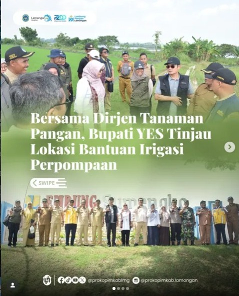 Foto: Bersama Dirjen Tanaman Pangan, Bupati YES Tinjau Lokasi Bantuan Irigasi Perpompaan
