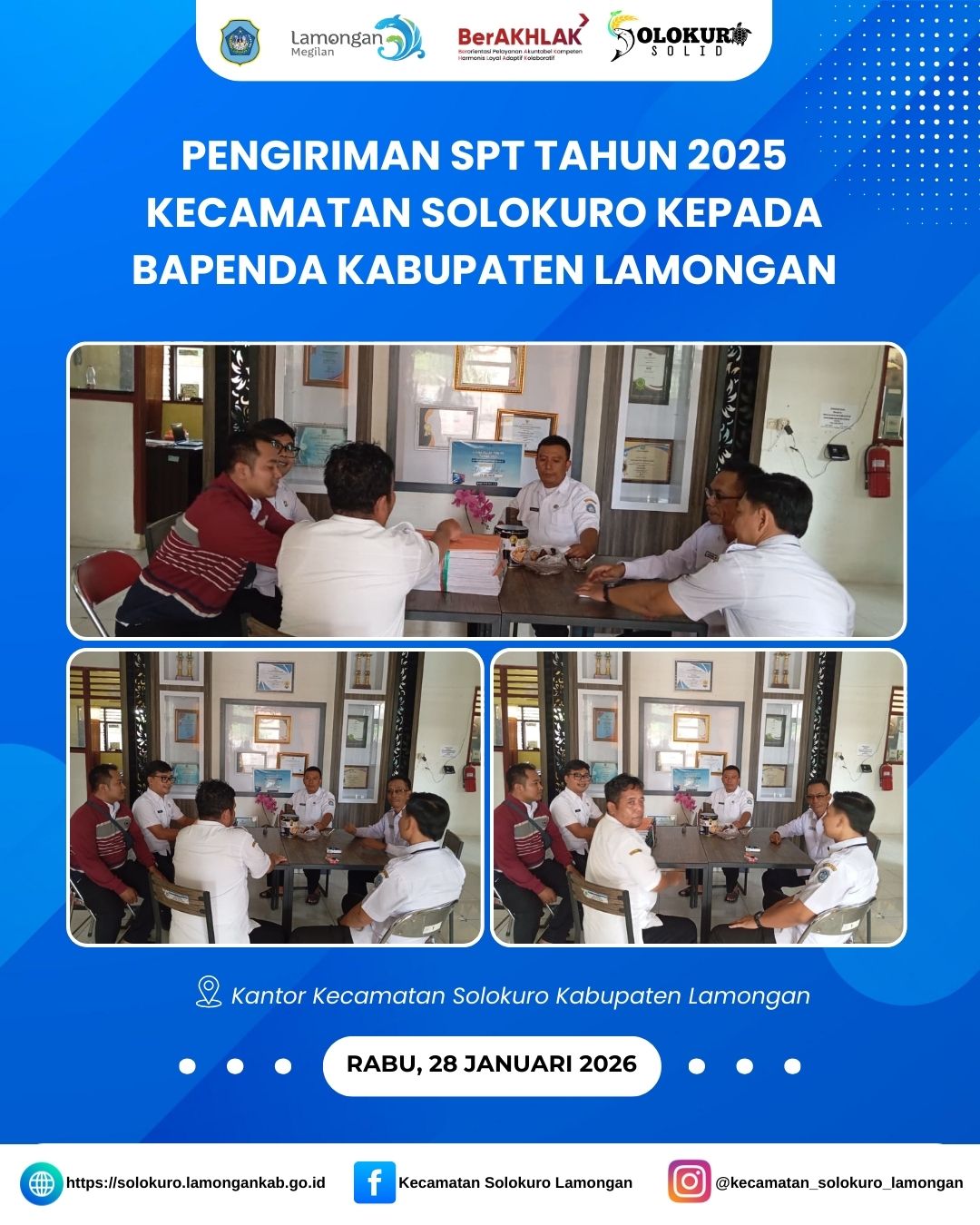 Foto: PENGIRIMAN SPT TAHUN 2025 KECAMATAN SOLOKURO KEPADA BAPENDA KABUPATEN LAMONGAN