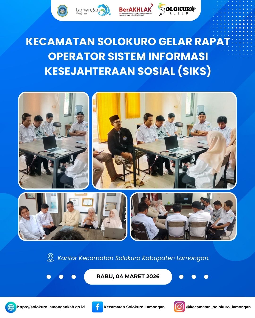 Foto: KECAMATAN SOLOKURO GELAR RAPAT OPERATOR SISTEM INFORMASI KESEJAHTERAAN SOSIAL (SIKS)