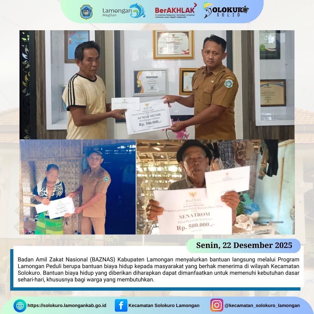 Foto: PENYALURAN BANTUAN LANGSUNG BAZNAS MELALUI PROGRAM LAMONGAN PEDULI DI KECAMATAN SOLOKURO