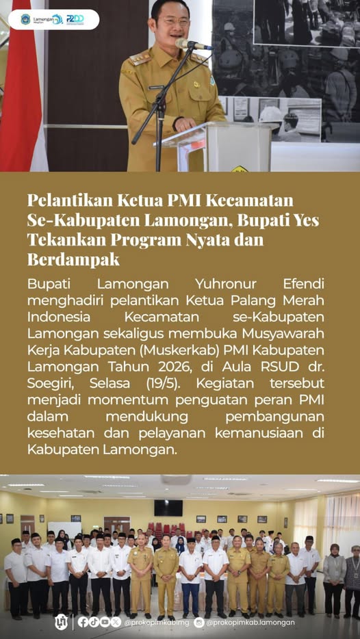 Foto: PELANTIKAN KETUA PMI KECAMATAN SE KABUPATEN LAMONGAN