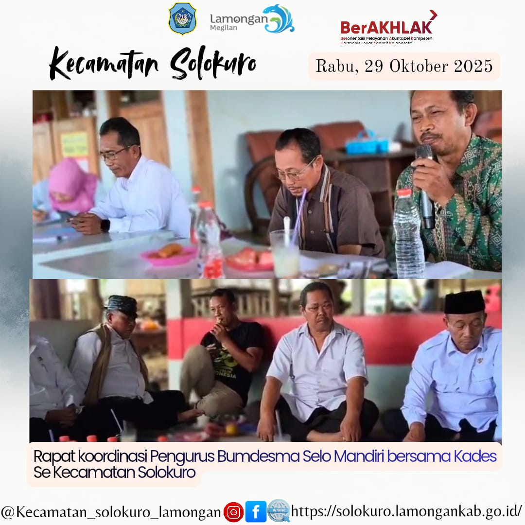 Foto: RAKOR PENGURUS BUMDESMA SELO MANDIRI BERSAMA KADES SE KECAMATAN SOLOKURO
