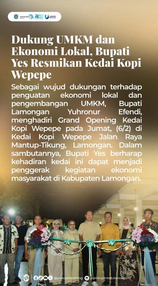 Foto: BUPATI YES RESMIKAN KEDAI KOPI WEPEPE