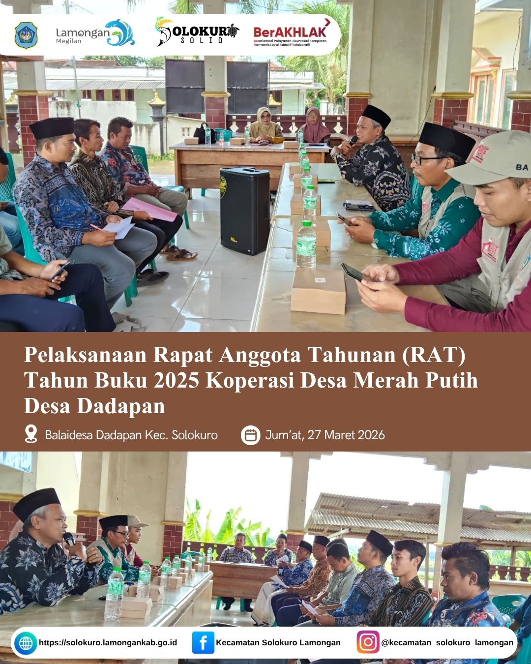 Foto: PELAKSANAAN RAPAT ANGGOTA TAHUNAN (RAT) TAHUN BUKU 2025 KOPERASI DESA MERAH PUTIH DESA DADAPAN