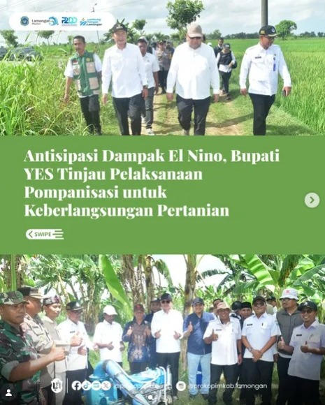 Foto: Antisipasi Dampak El Nino, Bupati YES Tinjau Pelaksanaan Pompanisasi untuk Keberlangsungan Pertanian