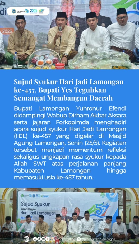 Foto: SUJUD SYUKUR HJL KE 457BUPATI YES TEGUHKAN SEMANGAT MEMBANGUN DAERAH