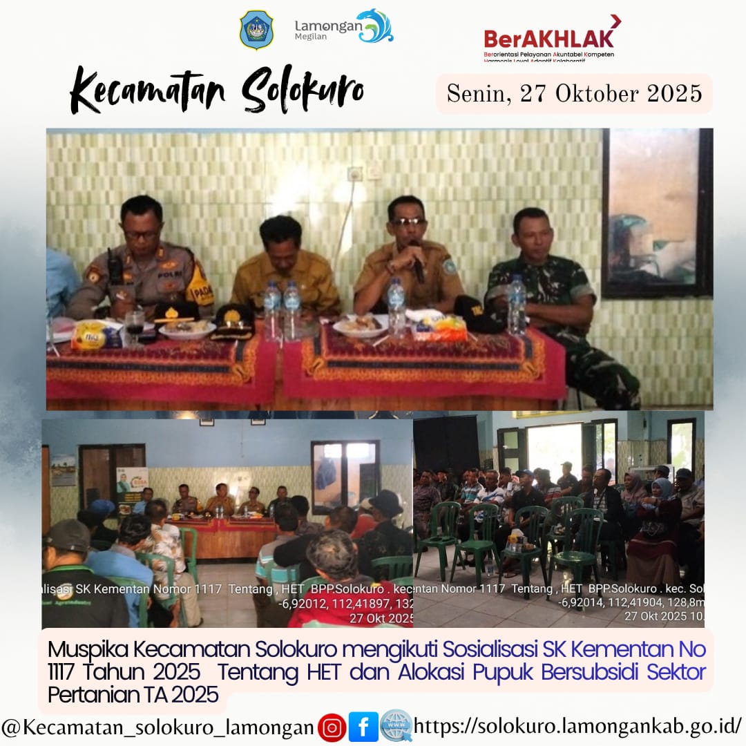 Foto: Muspika Kecamatan Solokuro mengikuti Sosialisasi SK Kementan No. 1117 Tahun 2025