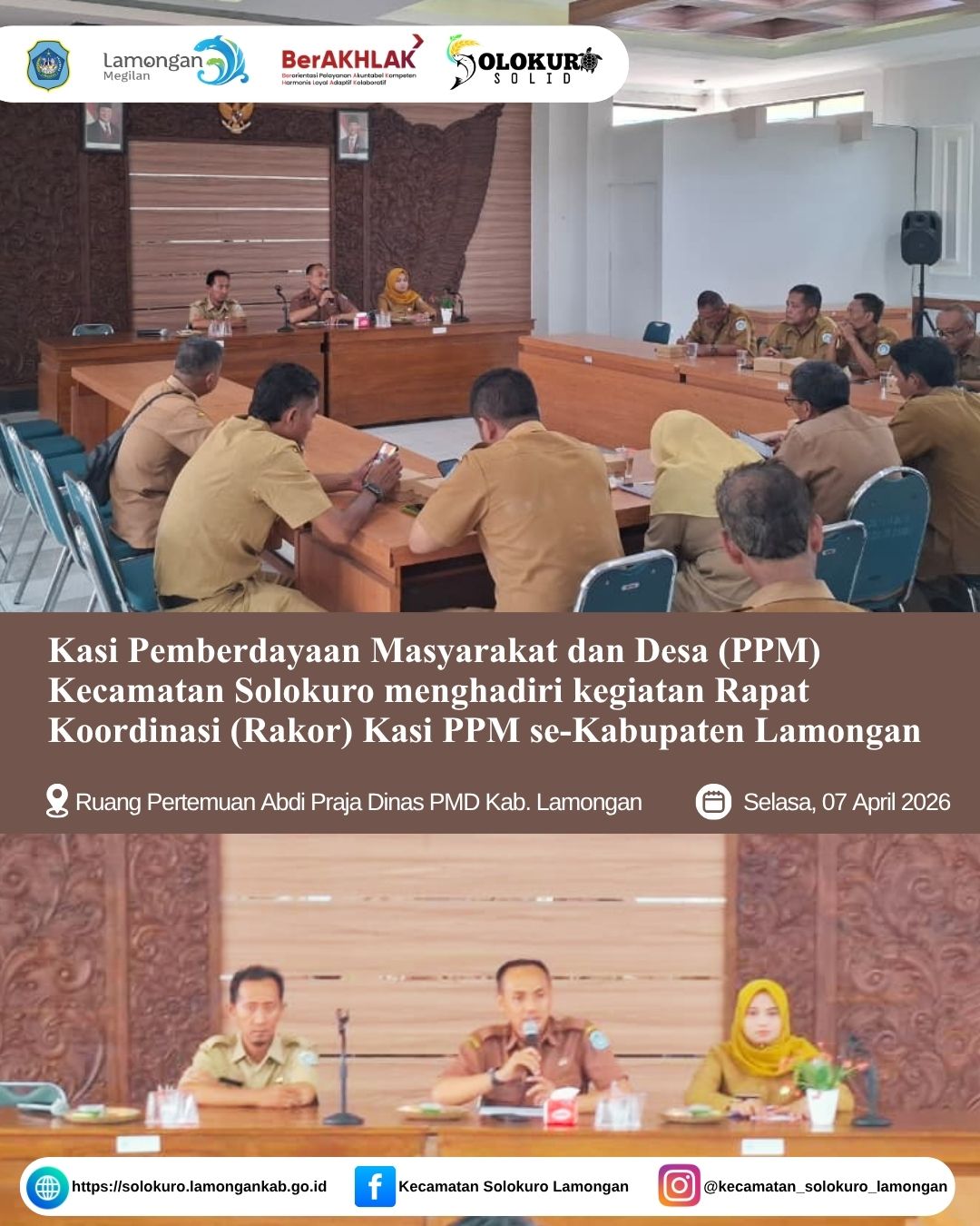 Foto: KASI PPM KECAMATAN SOLOKURO HADIRI RAKOR KASI PPM SE-KABUPATEN LAMONGAN