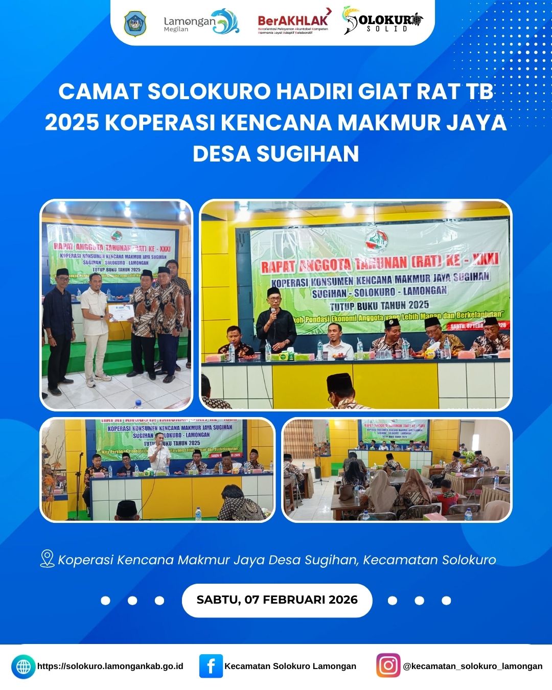 Foto: CAMAT SOLOKURO HADIRI GIAT RAT TB 2025 KOPERASI KENCANA MAKMUR JAYA SUGIHAN
