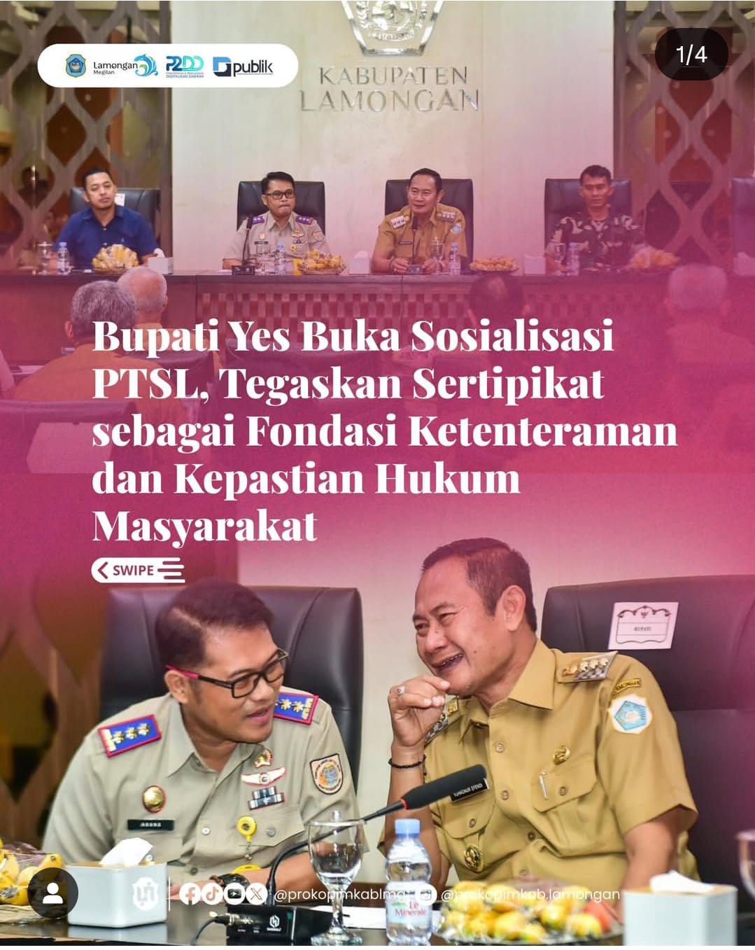 Foto: BUPATI YES BUKA SOSIALISASI PTSL, TEGASKAN SERTIPIKAT SEBAGAI FONDASI KETENTERAMAN DAN KEPASTIAN HUKUM MASYARAKAT
