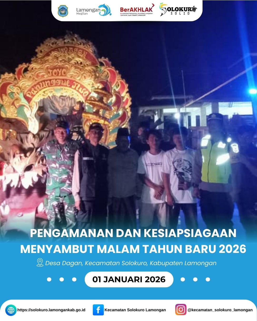 Foto: PENGAMANAN DAN KESIAPSIAGAAN MENYAMBUT MALAM TAHUN BARU 2026 DI DESA DAGAN KECAMATAN SOLOKURO KABUPATEN LAMONGAN