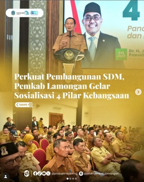 Foto: PERKUAT PEMBANGUNAN SDM, PEMKAB LAMONGAN GELAR SOSIALISASI 4 PILAR KEBANGSAAN