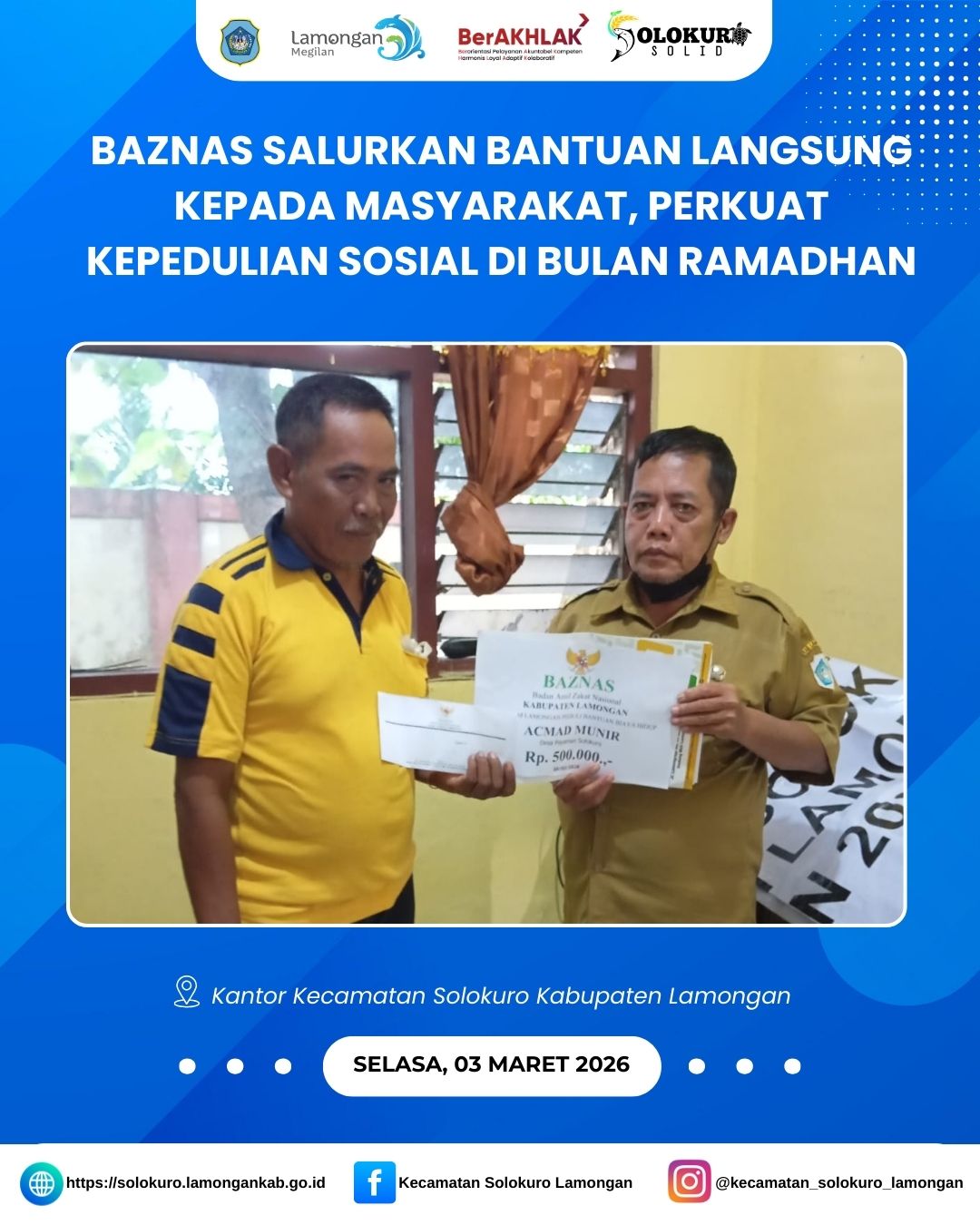 Foto: BAZNAS SALURKAN BANTUAN LANGSUNG KEPADA MASYARAKAT, PERKUAT KEPEDULIAN SOSIAL DI BULAN RAMADHAN