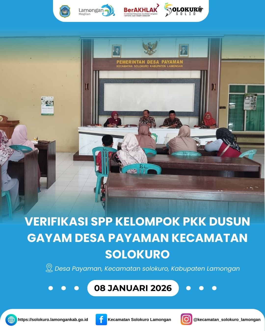 Foto: VERIFIKASI SPP KELOMPOK PKK DUSUN GAYAM DESA PAYAMAN KECAMATAN SOLOKURO