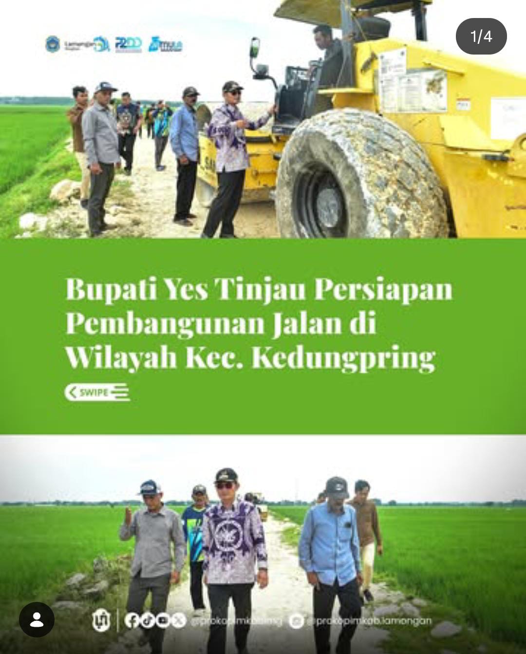 Foto: BUPATI YES TINJAU PERSIAPAN PEMBANGUNAN JALAN DI WILAYAH KEC. KEDUNGPRING