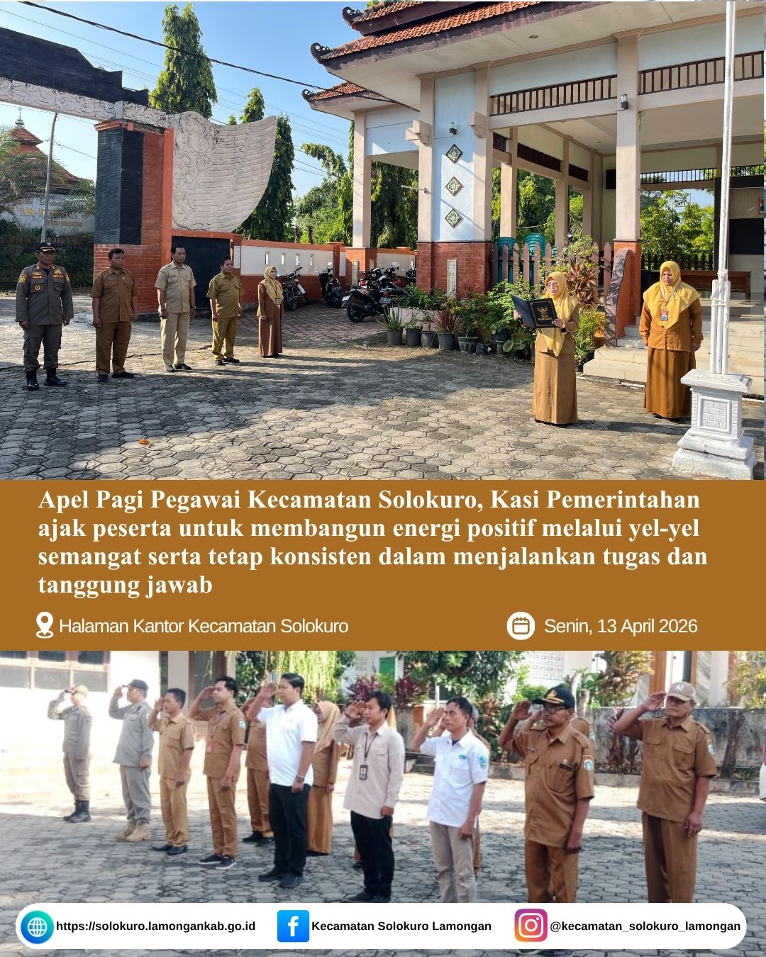 Foto: APEL PAGI PEGAWAI KECAMATAN SOLOKURO TINGKATKAN SEMANGAT DAN KEDISIPLINAN KERJA