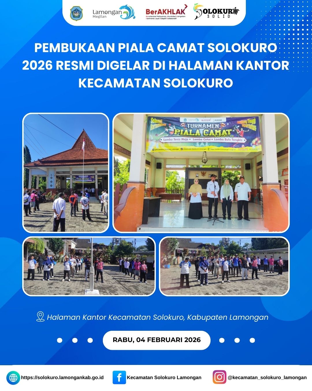 Foto: PEMBUKAAN PIALA CAMAT SOLOKURO 2026 RESMI DIGELAR DI HALAMAN KANTOR KECAMATAN SOLOKURO