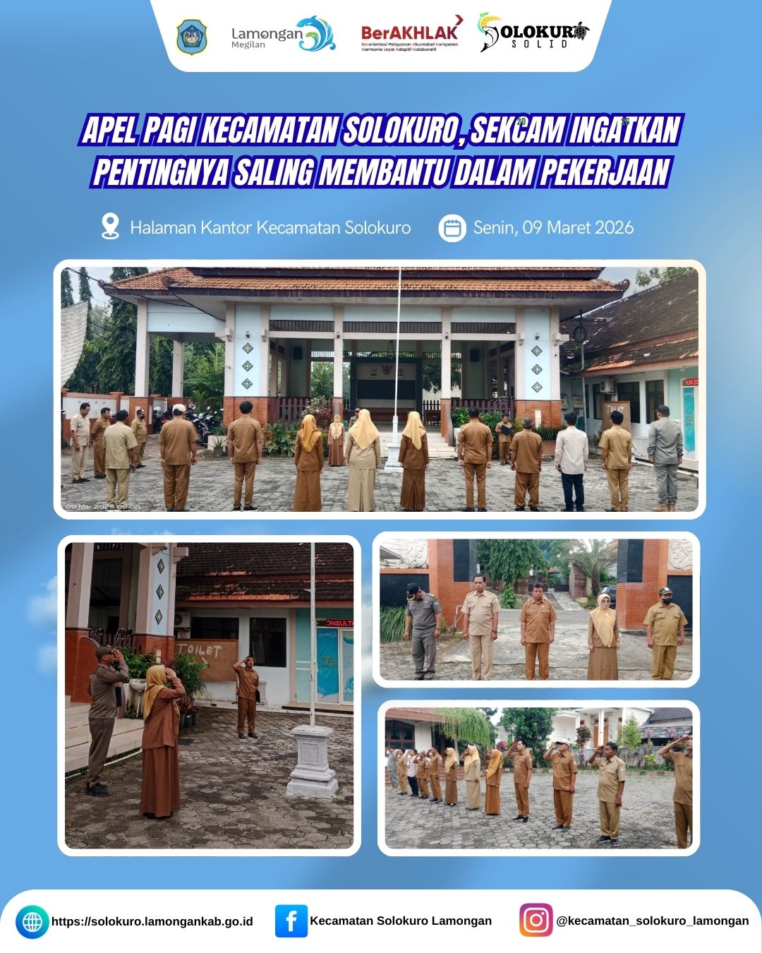 Foto: APEL PAGI KECAMATAN SOLOKURO, SEKCAM INGATKAN PENTINGNYA SALING MEMBANTU DALAM PEKERJAAN