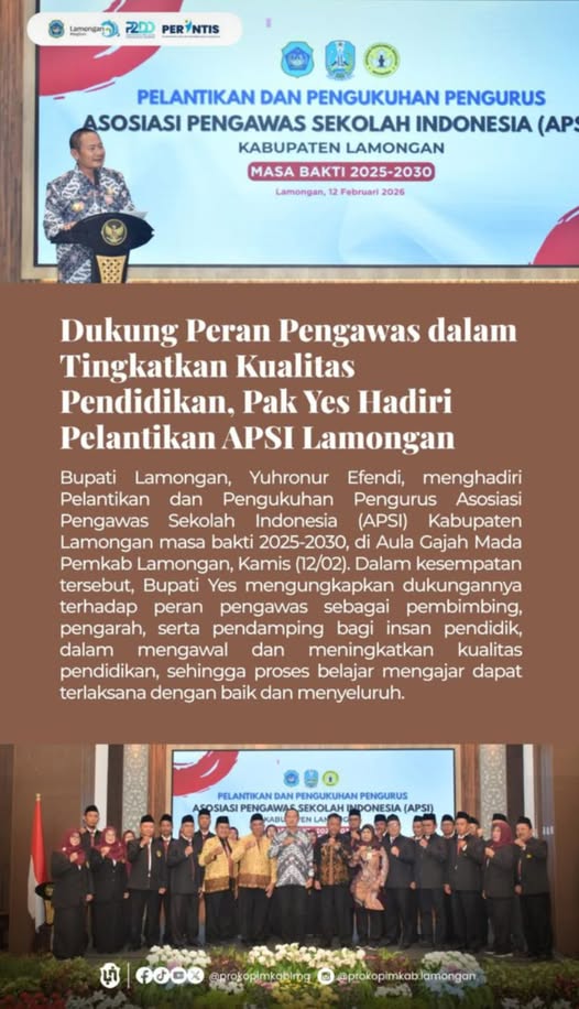 Foto: BUPATI HADIRI PELANTIKAN APSI LAMONGAN