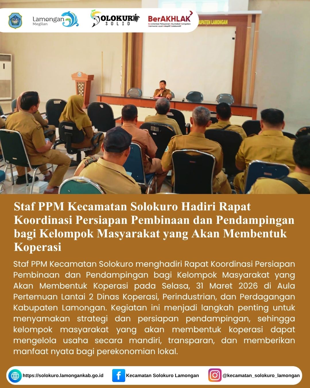 Foto: STAF PPM KECAMATAN SOLOKURO HADIRI RAPAT KOORDINASI PERSIAPAN PEMBINAAN DAN PENDAMPINGAN KELOMPOK MASYARAKAT PEMBENTUK KOPERASI